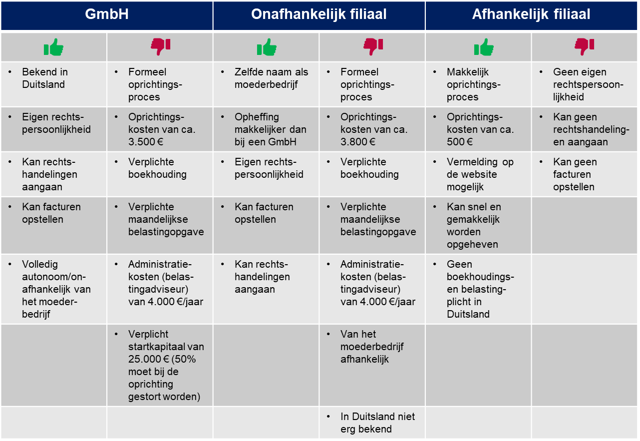 overview of the three most common types of foreign company establishment